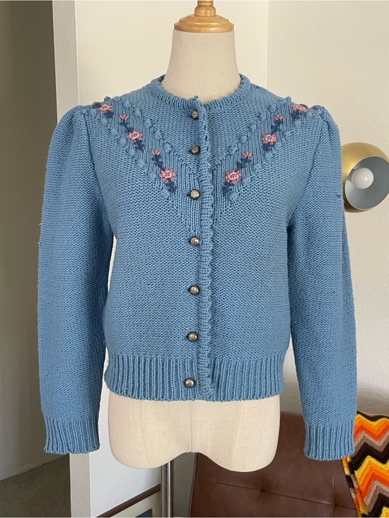 Giesswein Sweaters - SOLD Vintage Giesswein Tirol Austrian Floral Cottagecore Boho Knit Cardigan